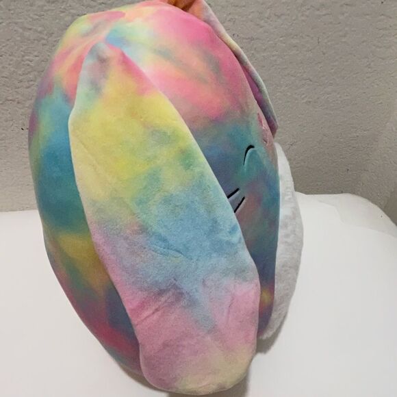 Squishmallows 11” Candy Rainbow Tie Dye Bunny w/ Fur 2021 Easter Collection NEW. - Picture 6 of 7